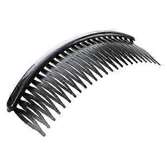 Lot de 2 pinces à cheveux en plastique noir à 24 dents pour femmes et filles