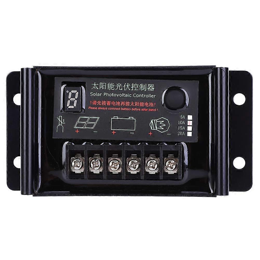 10A 12V 24V Solar Charge Controller with LED Display, IP65 Waterproof Regulator for Outdoor Lighting