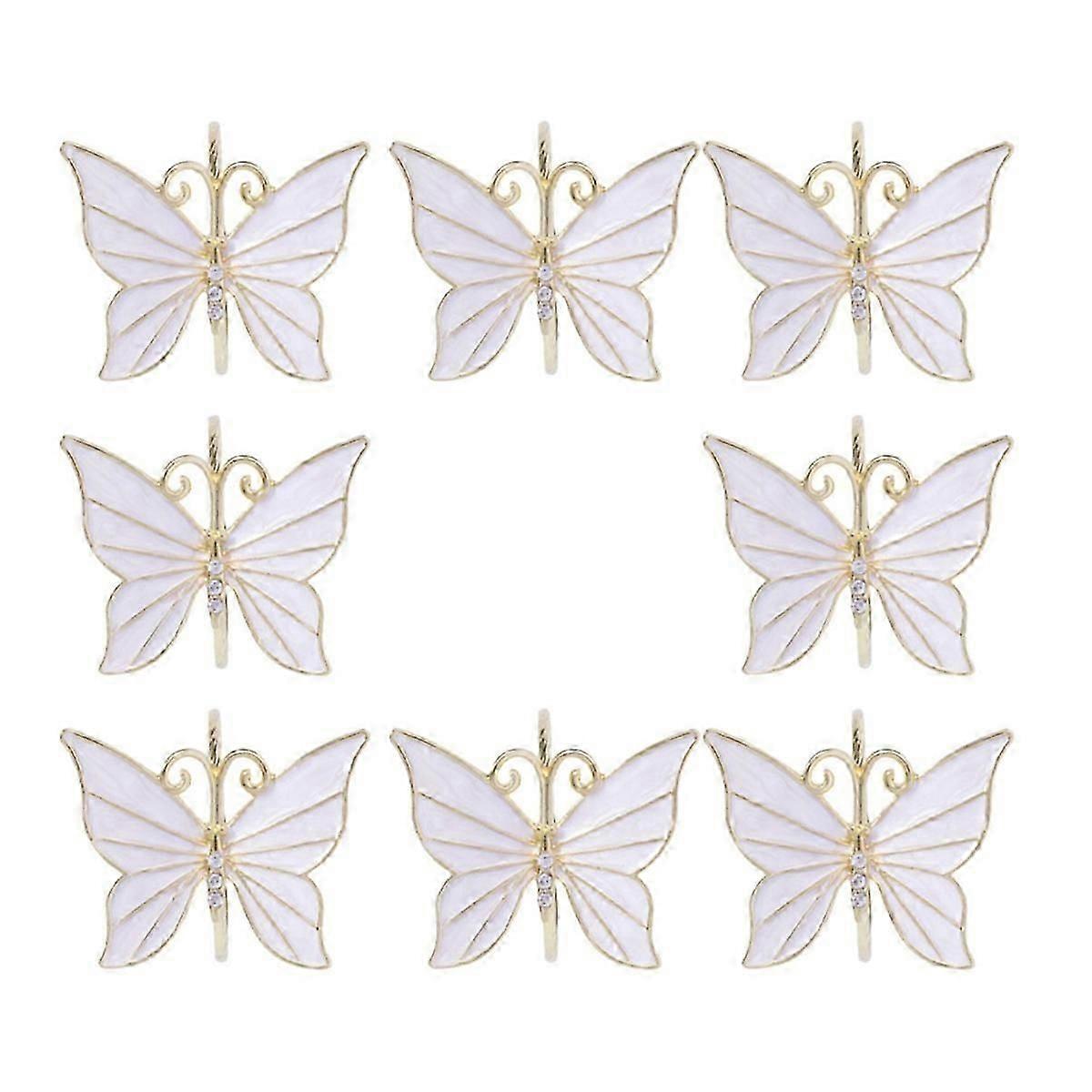8PCS Flower Butterfly Napkin Ring Holder for Easter Wedding ,C