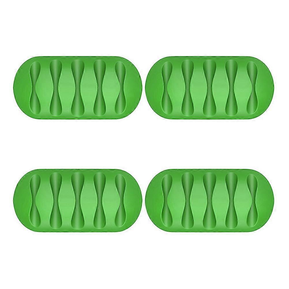 Cable Organizer Silicone Cord Clips for Cable Management 4Pcs Green Set