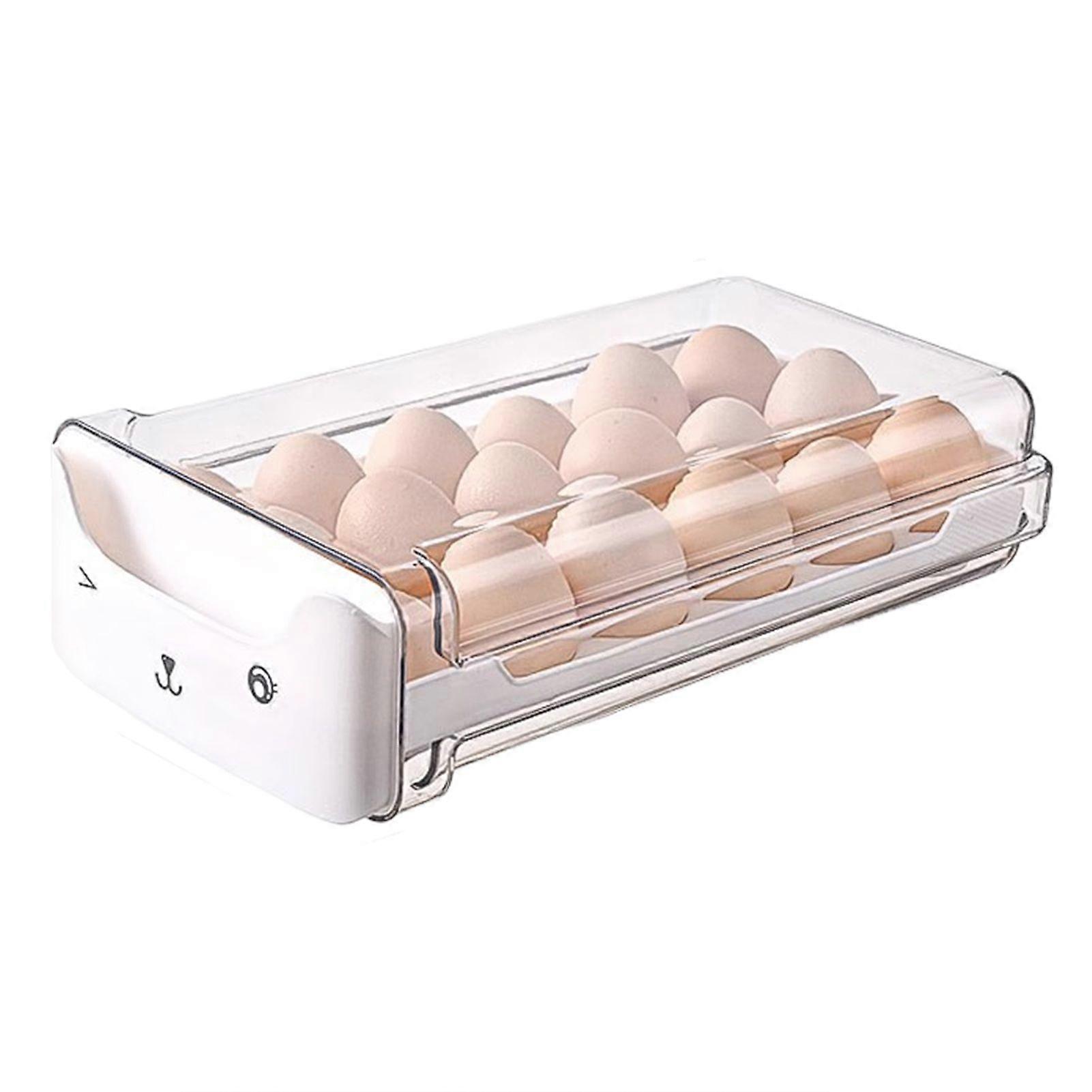 Egg Holder Tray Stackable Pull-Out Egg Dispenser For Fridges Transparent Storage Container Fresh Keeping Solution
