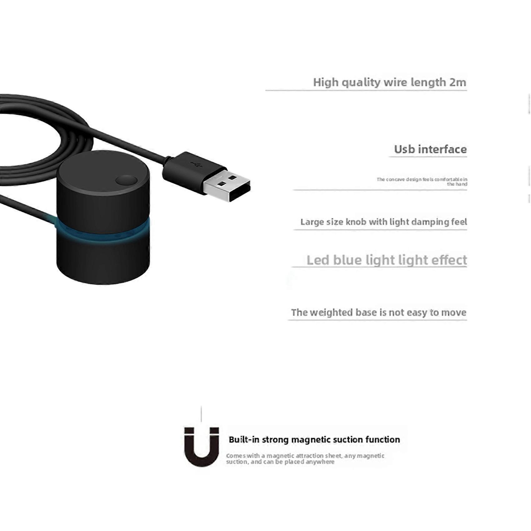 2X USB Computer Volume Adjustment Knob Multimedia Computer Volume Controller Notebook Desktop Sound Control Switch