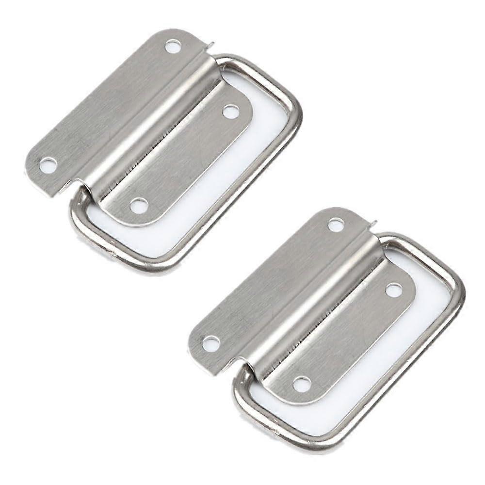 2 Pcs Stainless Steel Spring Loaded Drop Ring Handles for Toolbox Chest Storage Box Replacement
