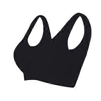 Soutien-gorge de sport à empiècements en mesh, conception ventilée sans armatures pour le yoga chaud, la salle de sport et une respirabilité maximale pendant l'entraînement, noir, taille 36