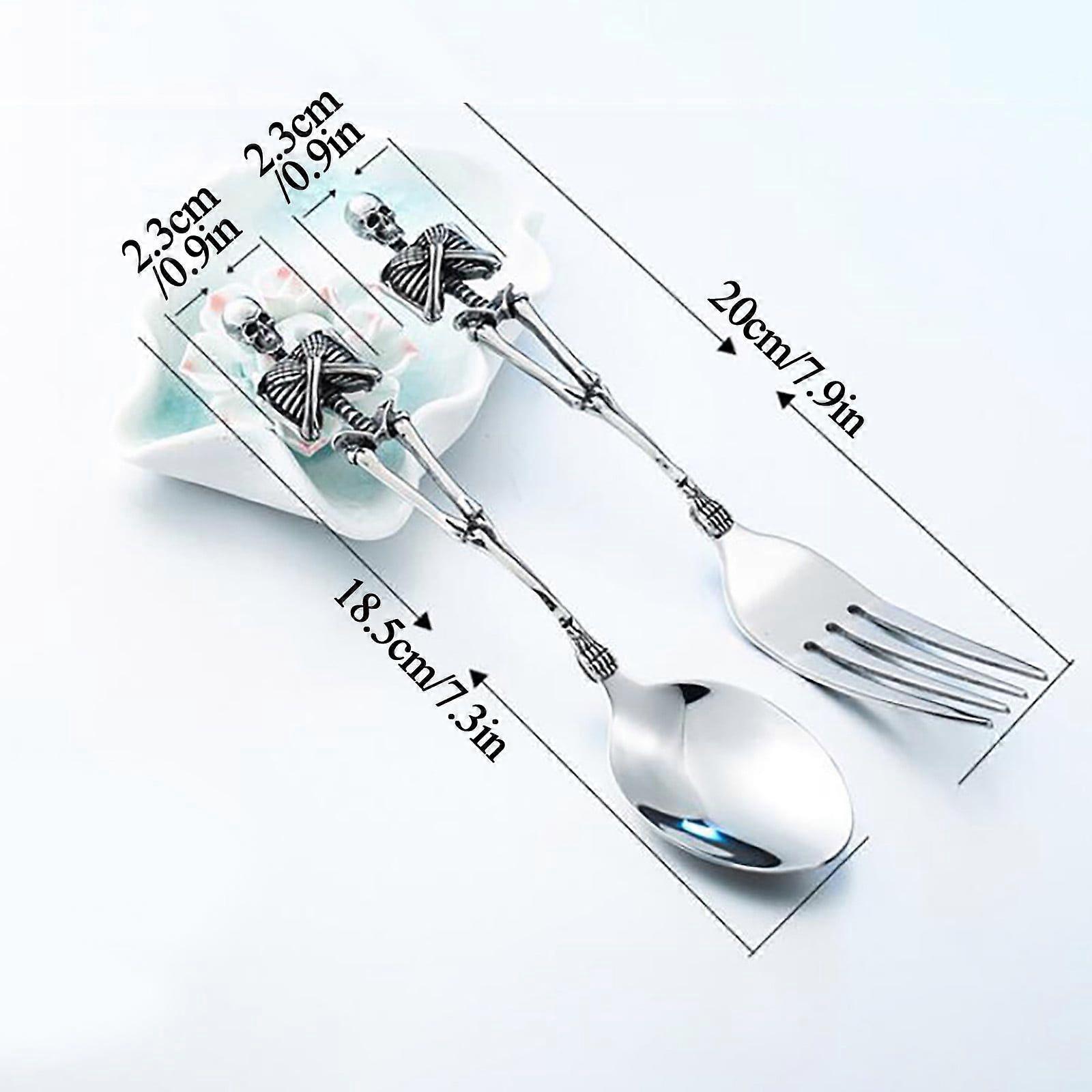 Creative Titanium Steel Skeleton Fork Spoon Fork Spoon Western Tableware