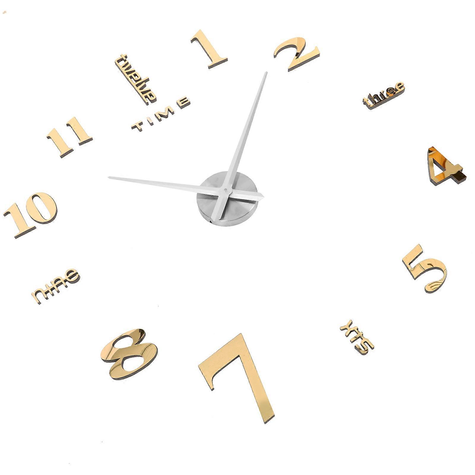 Modern Frameless Large Wall Clock for Time Keeping 3Pcs Mirror Surface