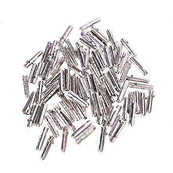 100 PCS Remplacement Lacets Pointe Têtes En Forme De Balle En Forme De Bricolage Lacet De Chaussures Réparation Clips (Argent)