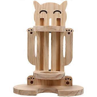 Beige hamsterflaskeholder i tre til drikkefôring