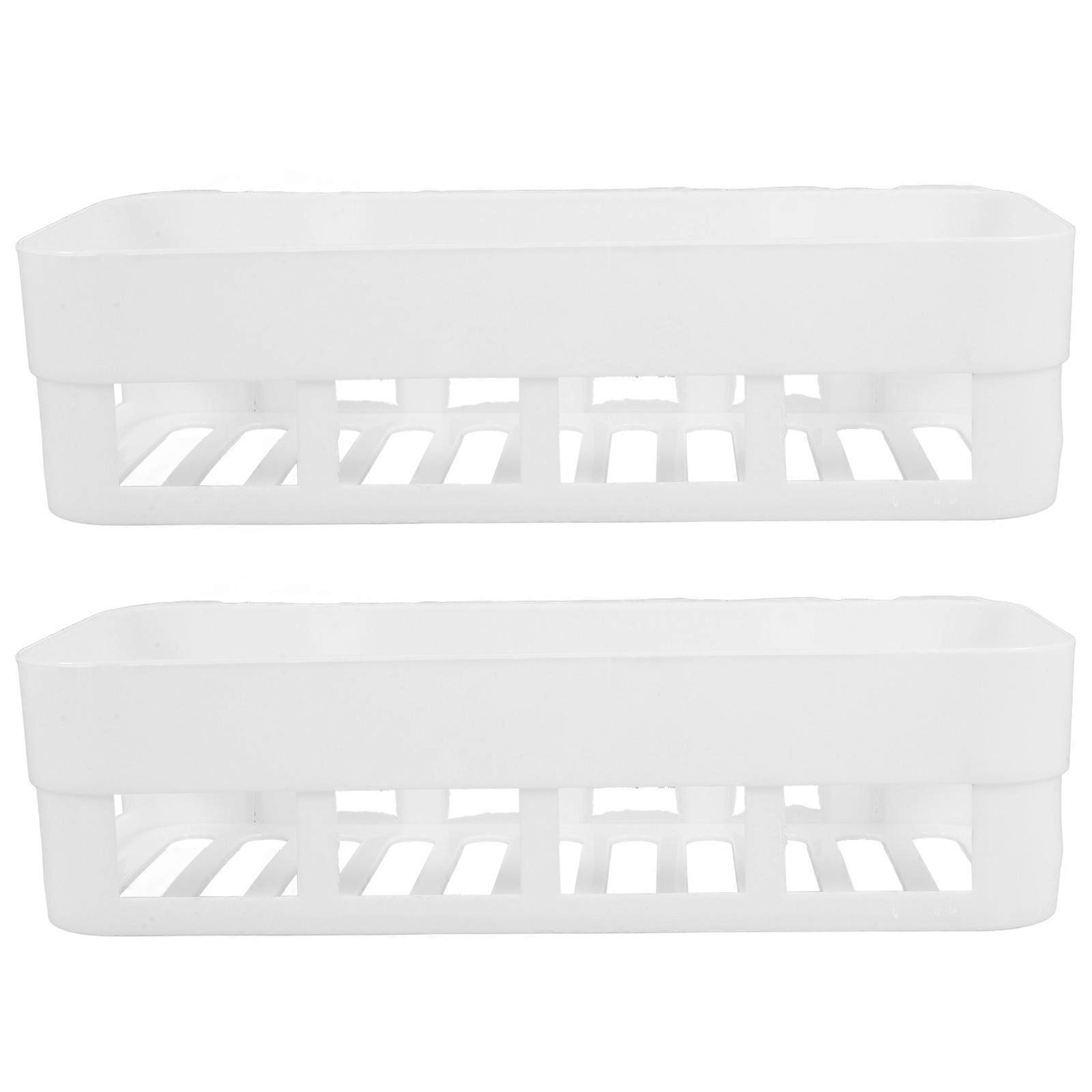 Bathroom Wall Storage Rack for Kitchen with 2Pcs Adhesive Paste Hooks