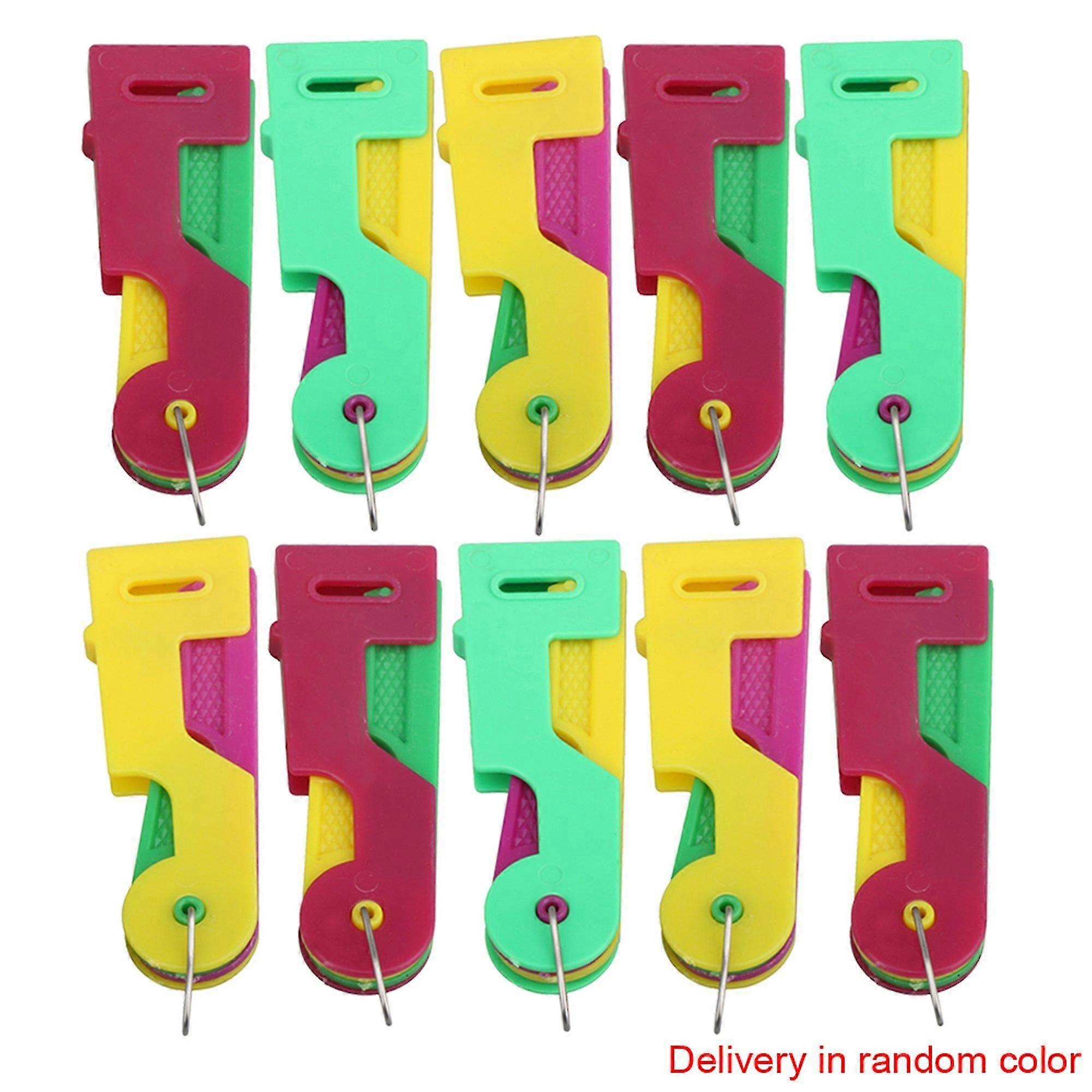 10 Packs Sewing Needle Device Automatic Threader Guide Tool Random Color