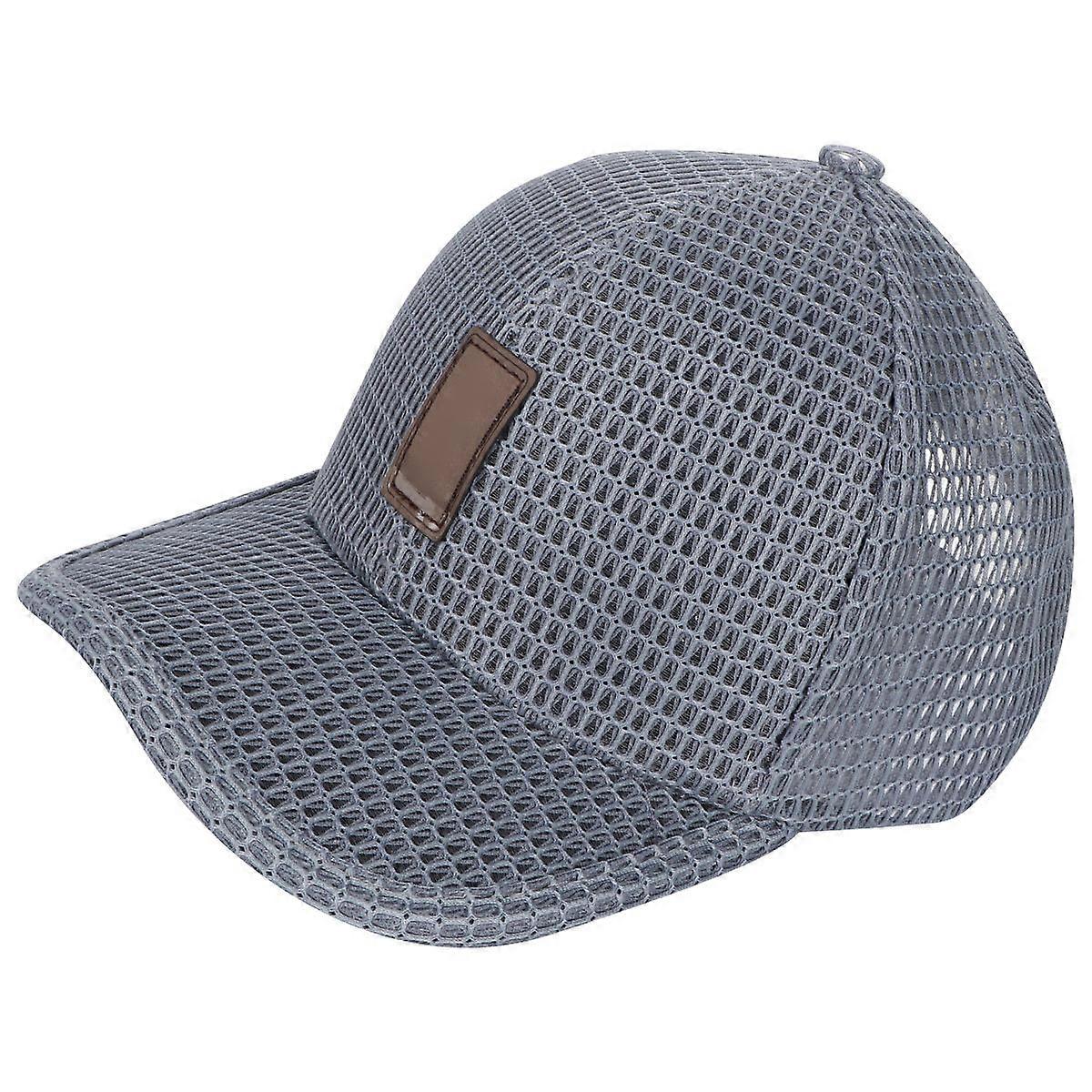 Breathable Grey Baseball Cap for Sun Block Quick-Dry Mesh