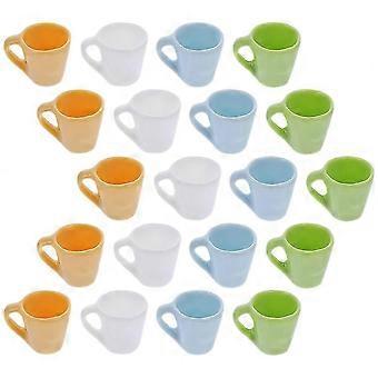 Conjunto de 20 xícaras de chá em miniatura de resina para casa de bonecas.