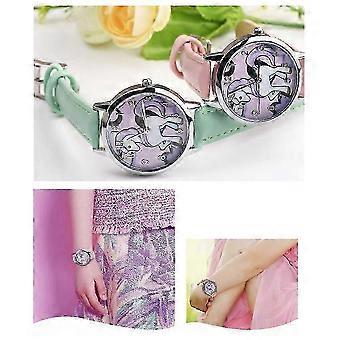 Wrist Watch for Children Cartoon Quartz Watch with Adjustable Bands Black