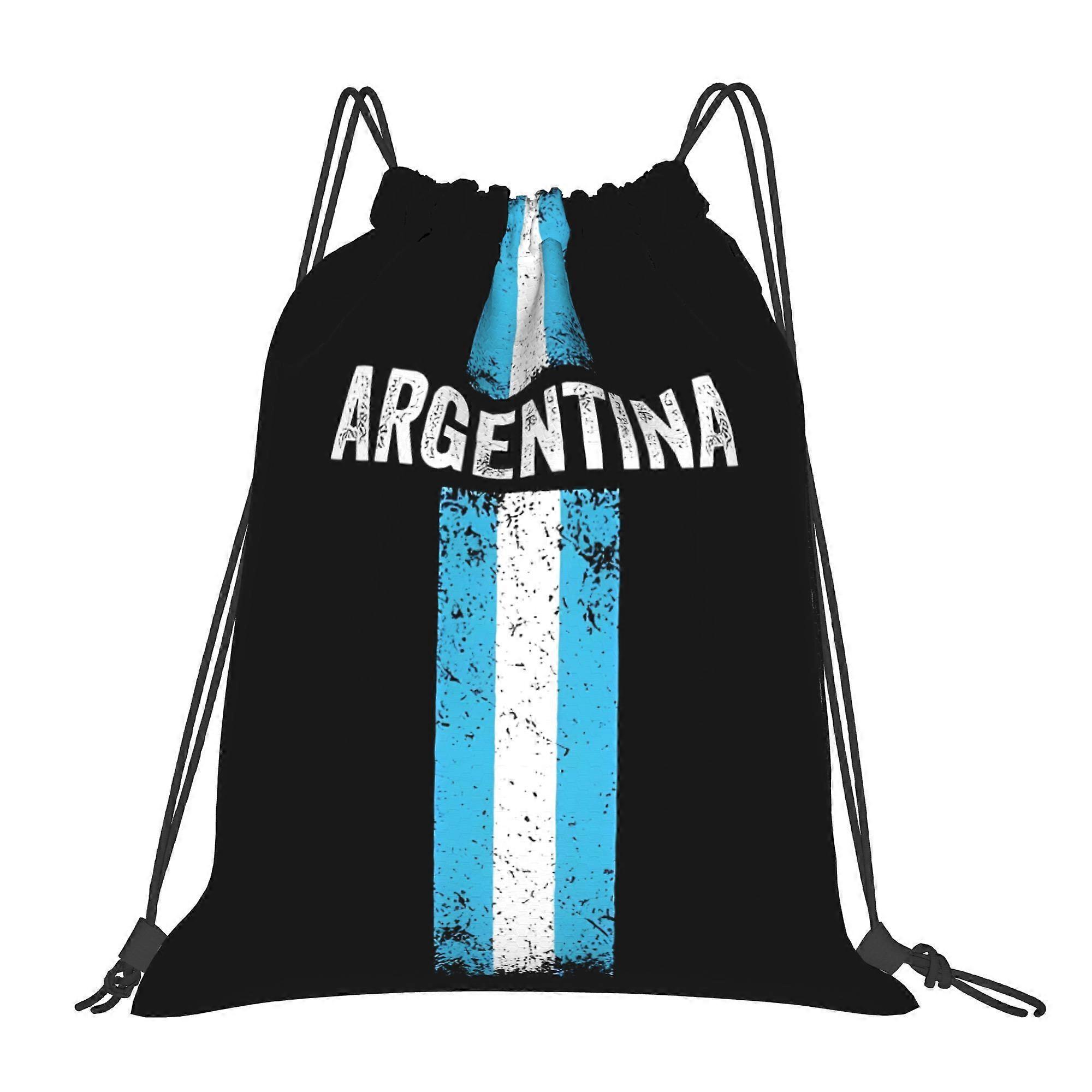 2D Flat Drawstring Bag, Argentinian Camping Drawstring Pouch, 2D Flat-Cqazw