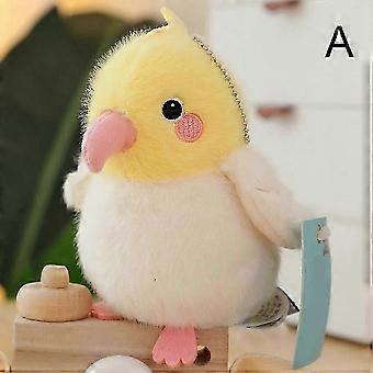 Cyclone Parrot Miniatuur Pluche Vogeltje, 11-12 cm, Cartoon Vogelvormige Hanger voor Sleutelhangers en Tasdecoratie