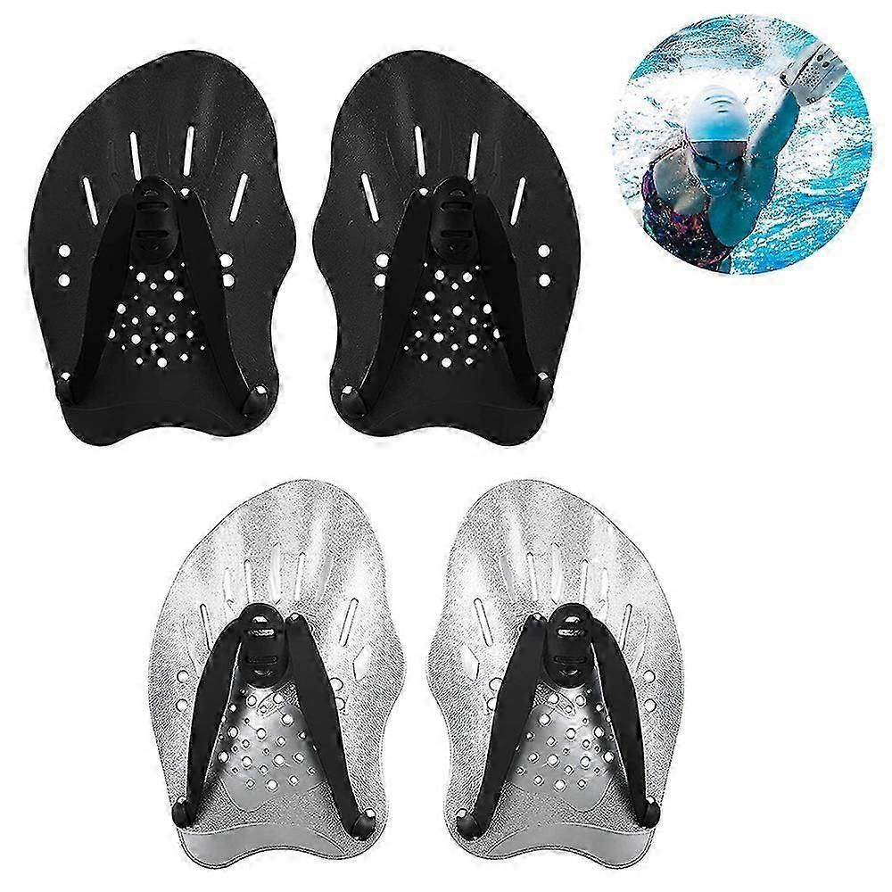 2 Pairs Swim Paddle Hand for Effective Training - Adjustable Diving Training