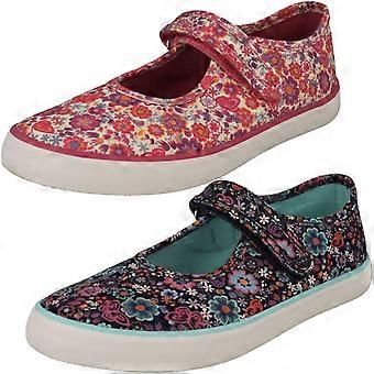 Girls Startrite Floral Detailed Mary Jane Canvas Shoes Busy Lizzy - Pink Floral Canvas - UK Size 12.5F - EU Size 31 - US Size 13.5
