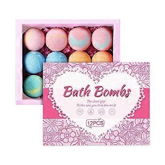 Badebomben für Kinder und Frauen, 12 natürliche, handgefertigte Badebomben im Geschenkset, Schaumbadbomben – perfektes Wellness-Geschenk zum Geburtstag und für Frauen