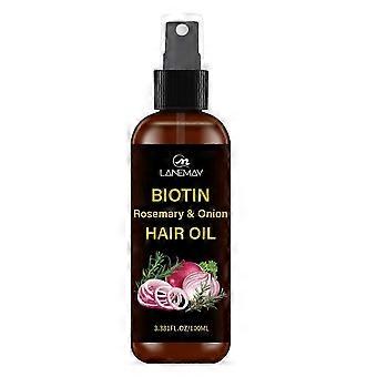 Spray per la crescita dei capelli, olio di cipolla biologico al profumo di rosmarino, arricchito con olio di cumino nero, controlla la caduta dei capelli, favorisce la crescita, per donne e uomini, 100 ml