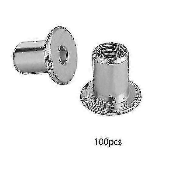 Socket Nut With Flat Head Hex Socket M6 X 15 X 10 Mm 100 Pieces