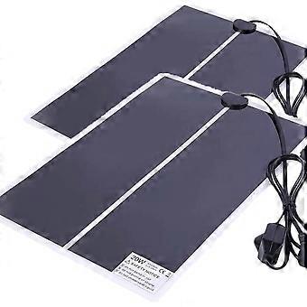 2PCS Heat Mat with Thermostat, 20W Adjustable Reptile Heat Mat, Heating Pad for Reptiles Snakes Turtle Geckos Leopard Lizards Amphibians (20w)