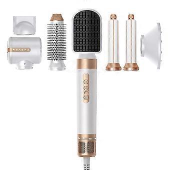 7 in 1 Haartrockner Styler Air Wrap Bürste Professionelle elektrische Heißluftbürste Styling Tool Barber Haushalt Haarlockenwickler Bürsten Kit White_Special Geschenk