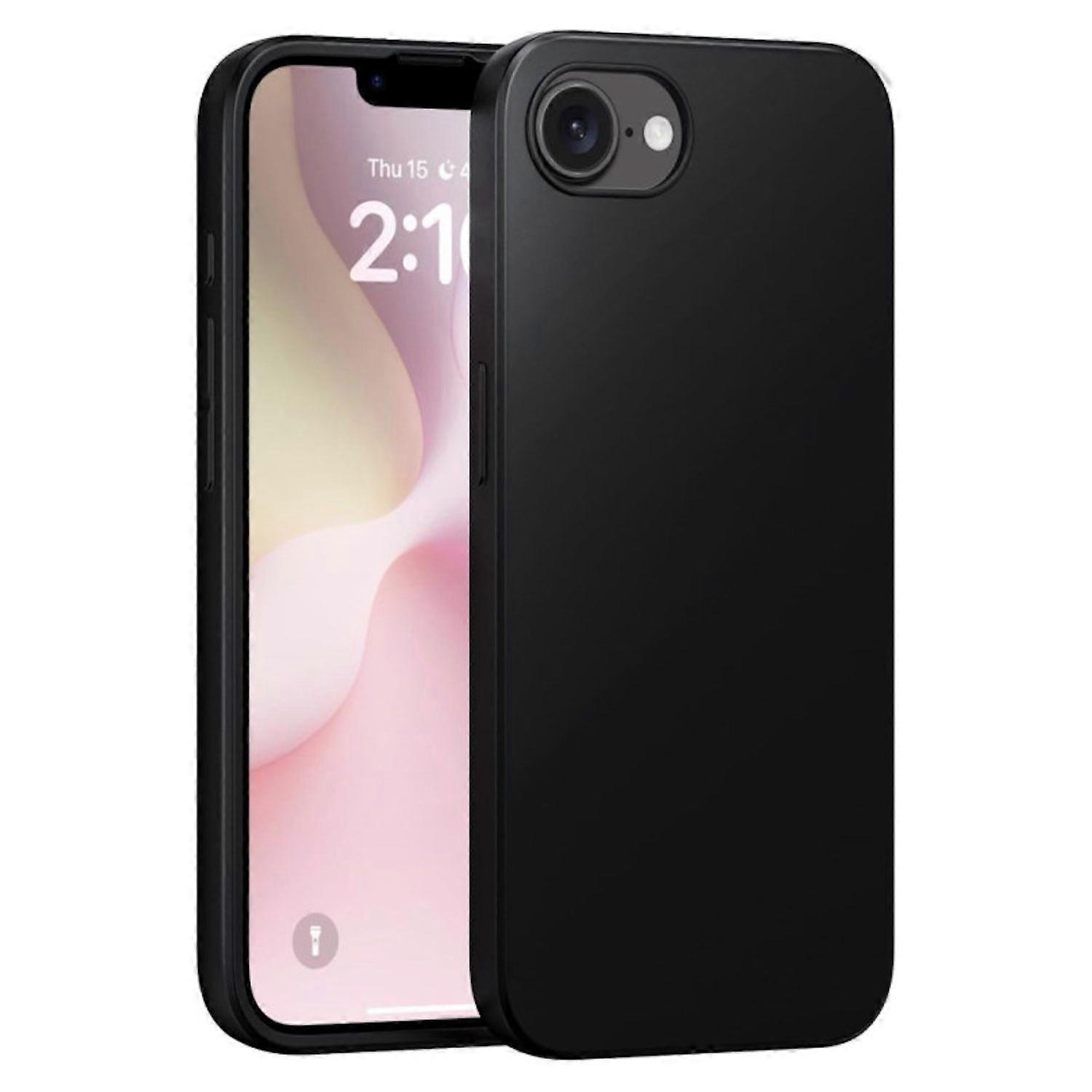 Phone case for Apple iPhone 17e / 16e, silicone TPU, thin, robust, shockproof, black