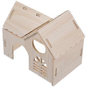 Hamster Wooden House for Playing 5Pcs Beige Small Animal Hideout