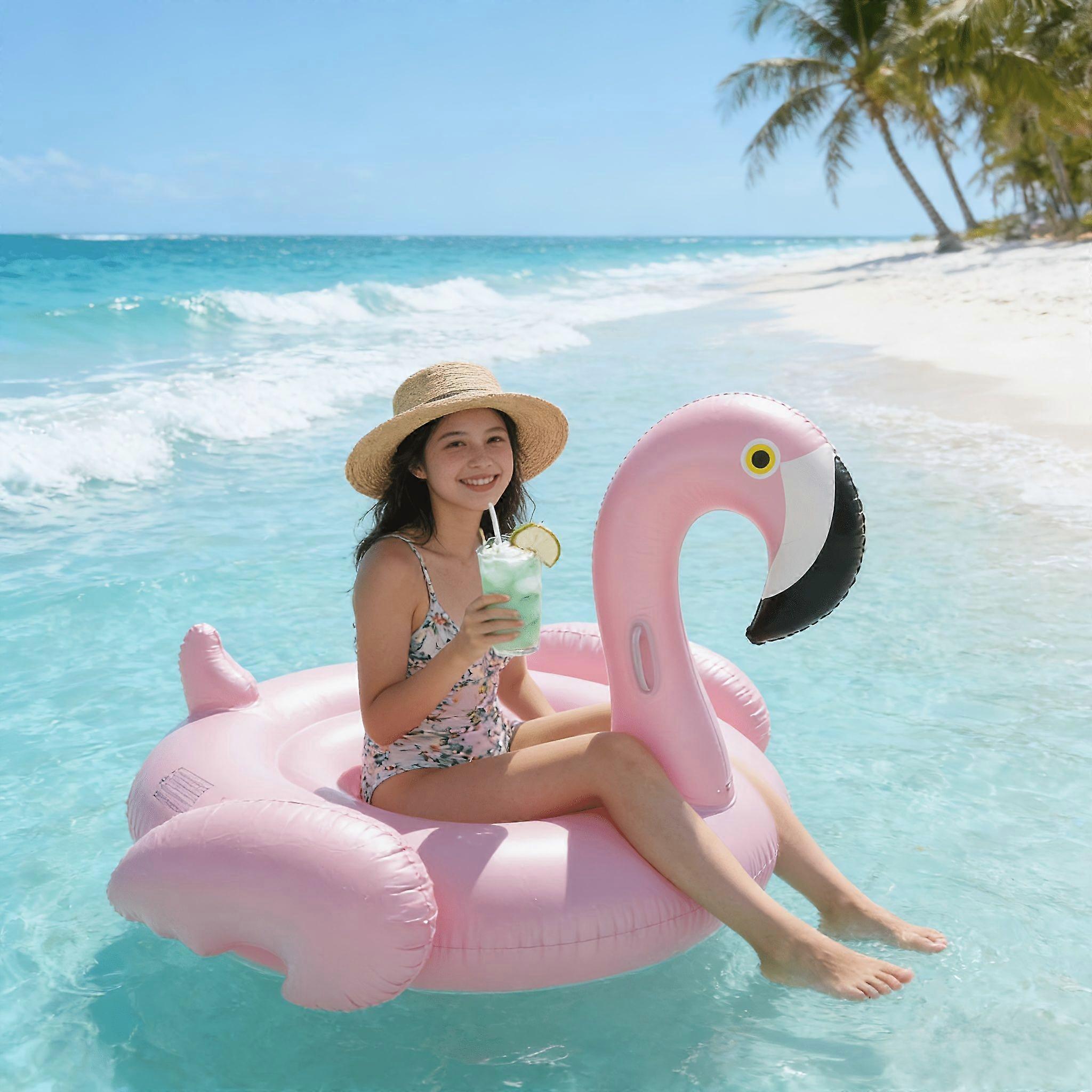 Flamingo Inflatable Float Raft, Large Water Lounge Chair, Summer Pool Float