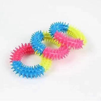 jianc-Pet toy, durable, bite-resistant, realistic sound-making dog toy with three-color spiked ring. Only one piece available; will be shipped randoml