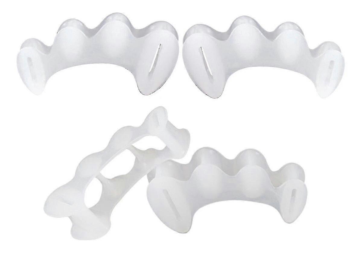 Toe Spacing Corrector Silicone Big Toe Split Toe Sleeve Toe Bunion Corrector (bianco) (4pcs)
