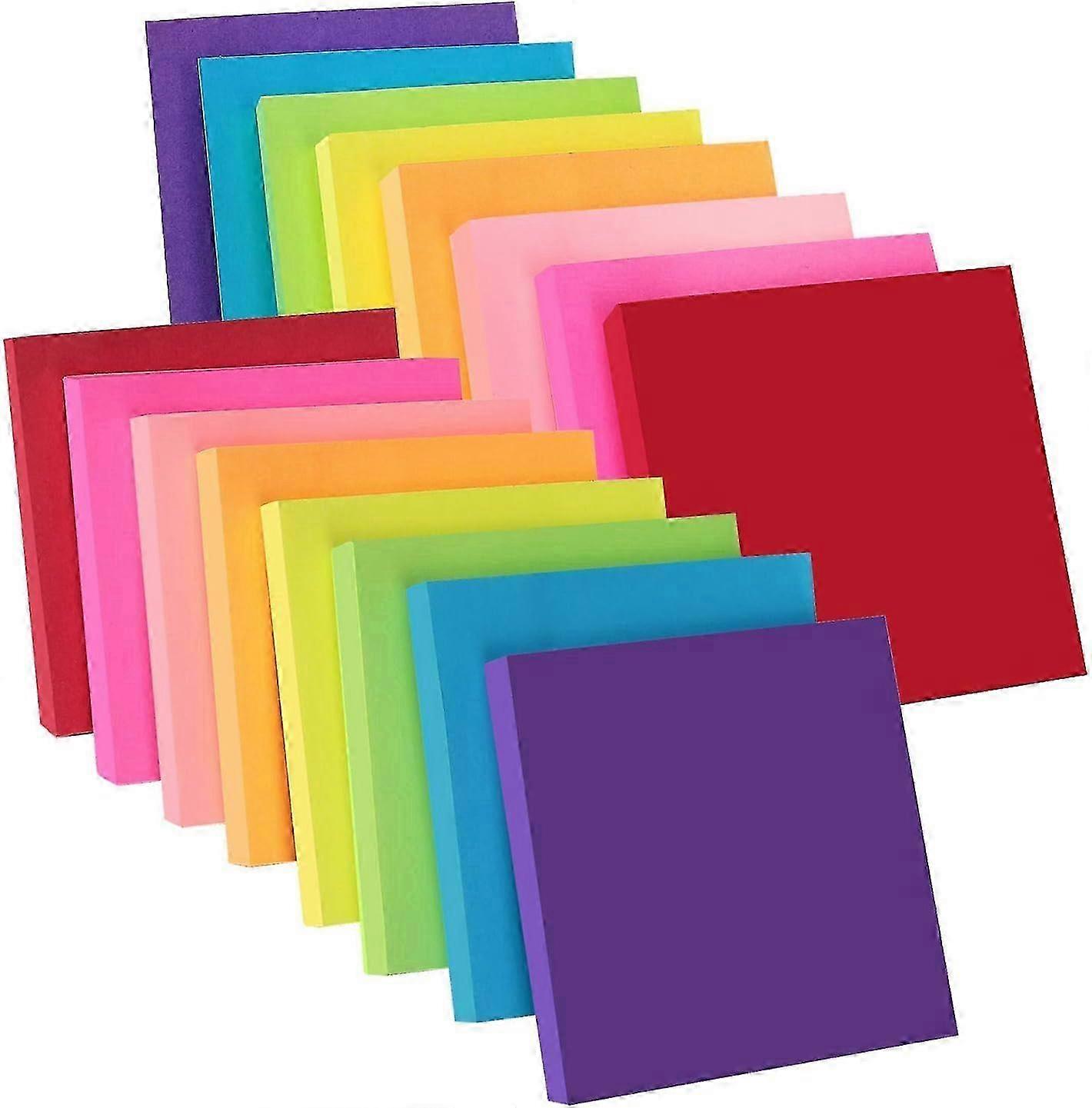 8 Assorted Colour Sticky Notes, 76 x 76 mm,100 Sheets/Pad Self-Sticky Notes,16 Pads