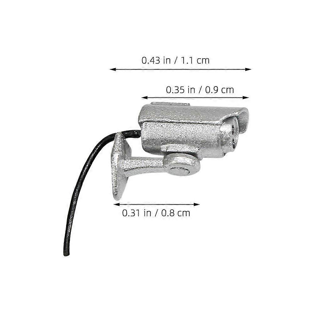 House Camera Miniatures Mini Camera for Decor 2Pcs Alloy Security Props