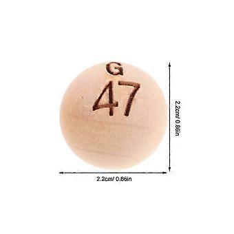 75pcs Trä Bingo Bollar Set - Trä numrerade bollar för lotterier Fester Familjesammankomster Spel Tillbehör