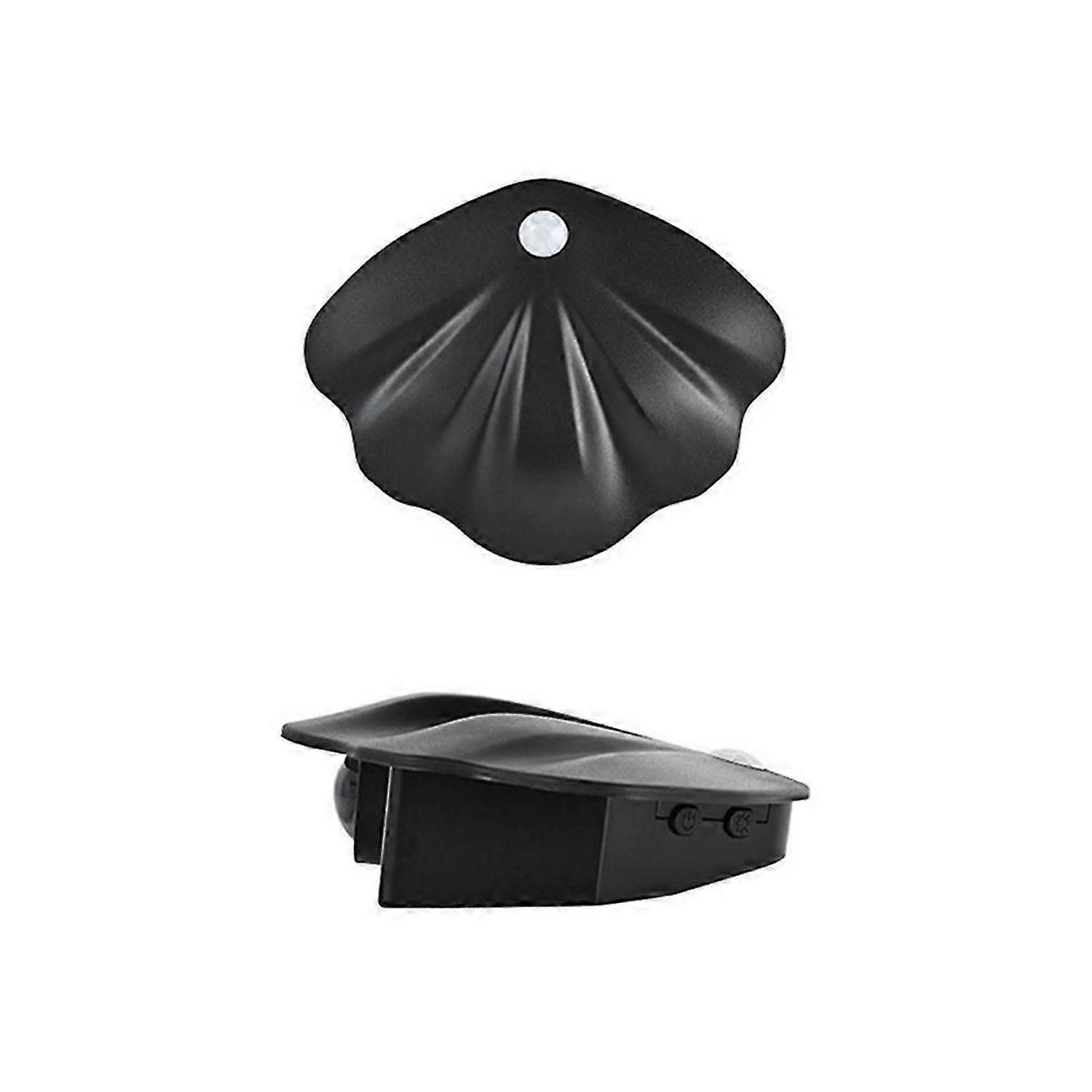 Night Light Motion Sensor Shell Shaped Spotlight Rechargeable Black
