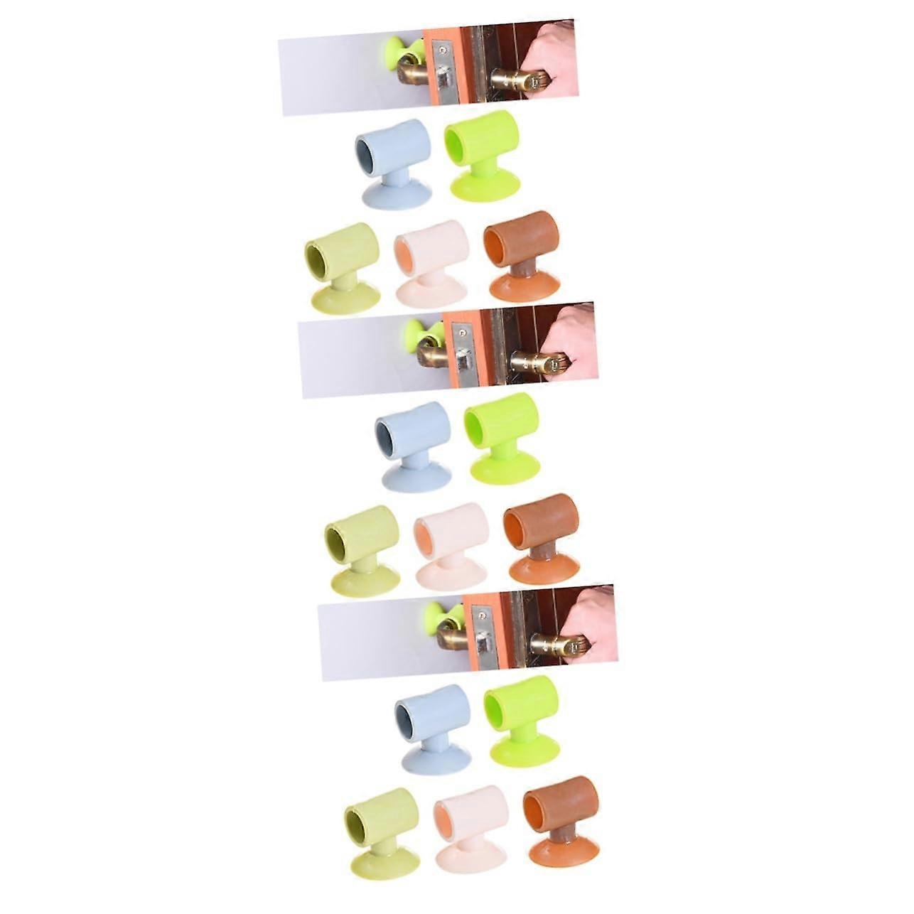 15pcs Silicone Door Handle Wall Protector Bumper Guards for Door Knobs Noise Reduction Design