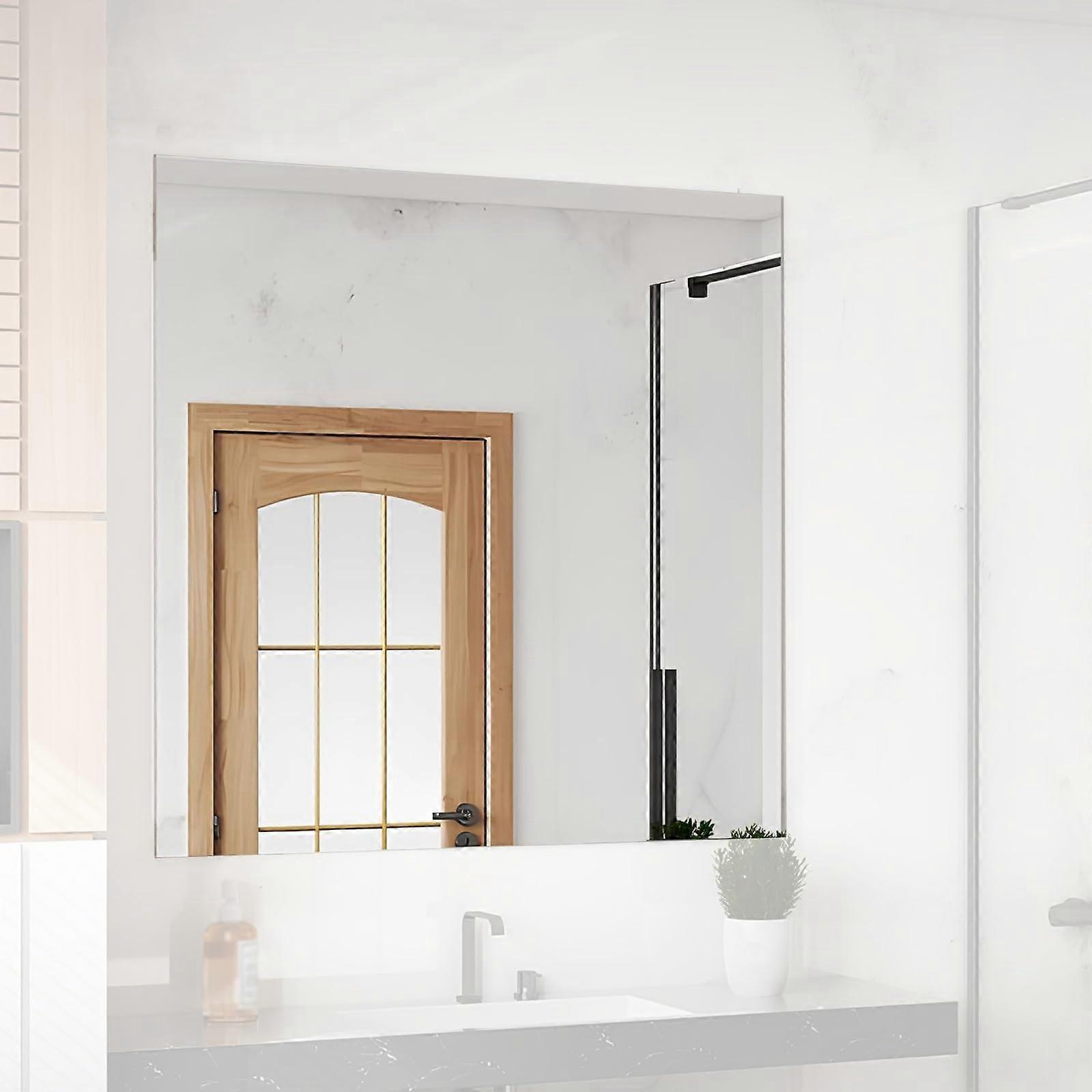Frameless Bathroom Mirror Tile 30cm Clear True Reflection for Vanity with Custom Splicable Layout