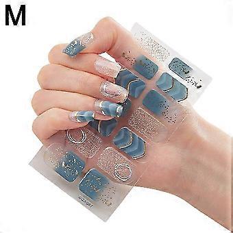 14-Piece Reusable Nail Patches Set Easy Application for Natural Nail Care and Waterproof Durability