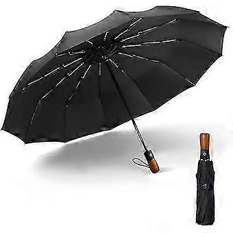 Automatic Windproof Umbrella 10 Ribs Ergonomic Handle Lightweight Travel Rain Sun Umbrella for Men Women One Touch Open Close Compact