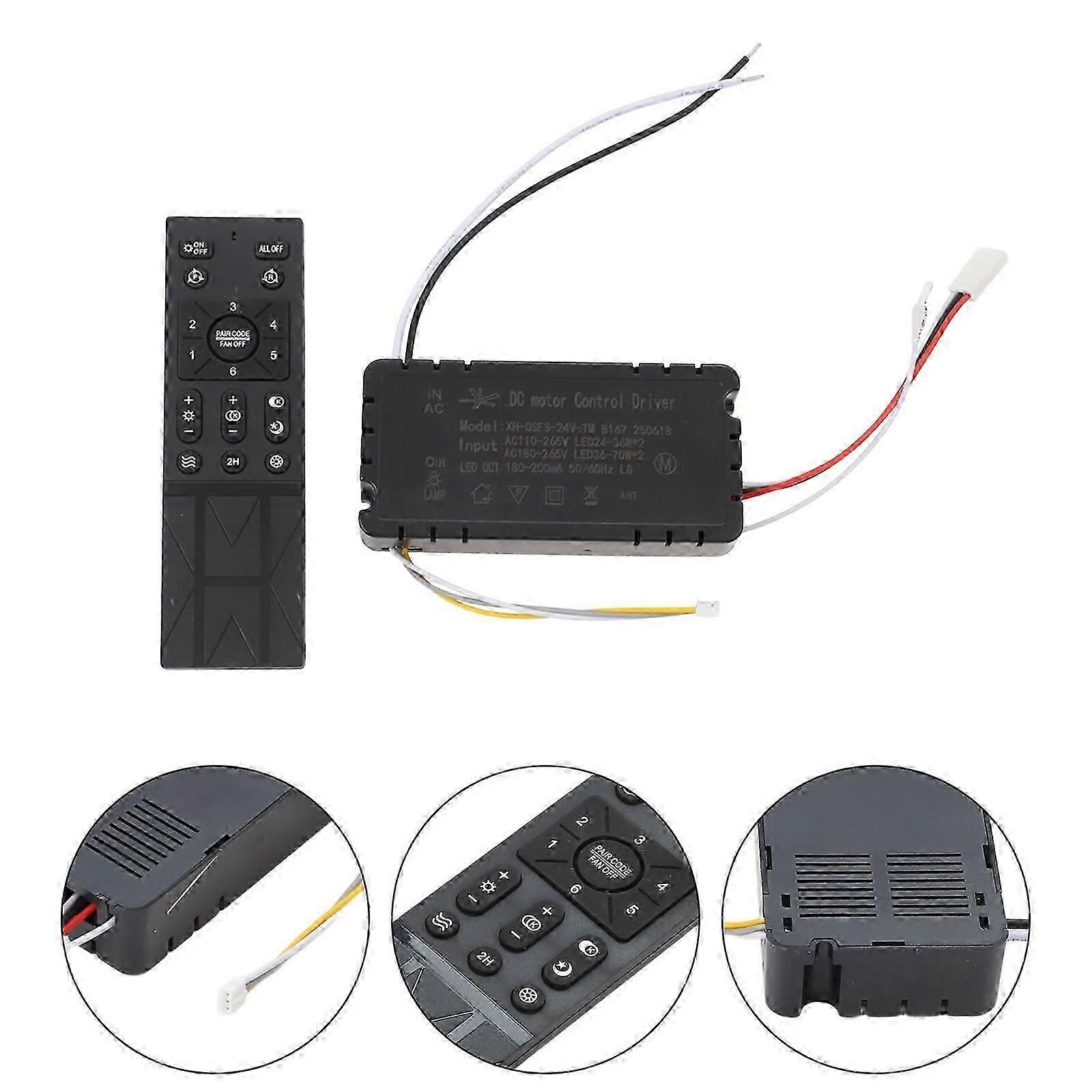 6 Speed Settings Ceiling Fan Remote Wireless Dimming Controller 26-27