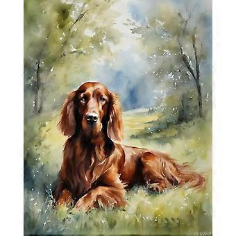 Digital Jigsaw Puzzle Artwork Irish Setter Dog on Grass s Craft   ASL162
