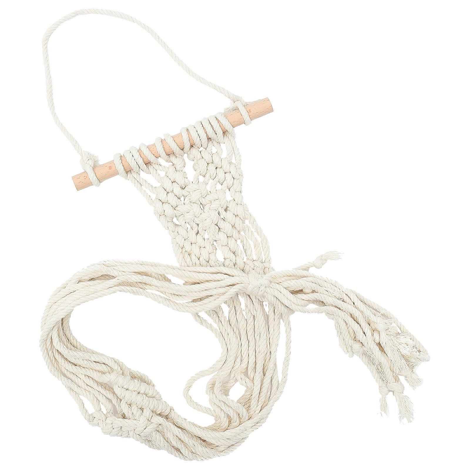 Hat Organizer Macrame Hat Hanger for Storage 4Sets Beige Wall Holder