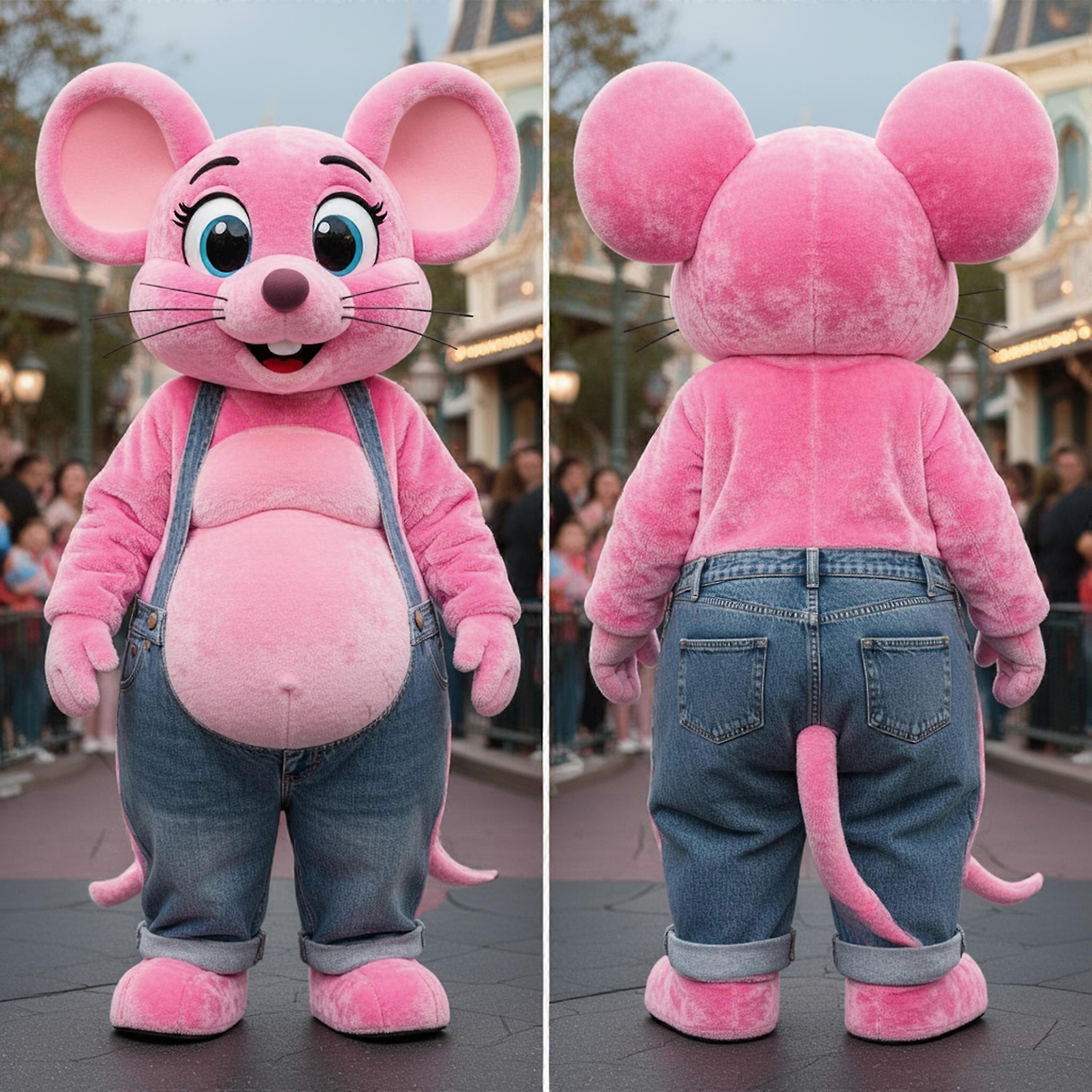 MASTICOT Pink Cartoon Mouse Mascot