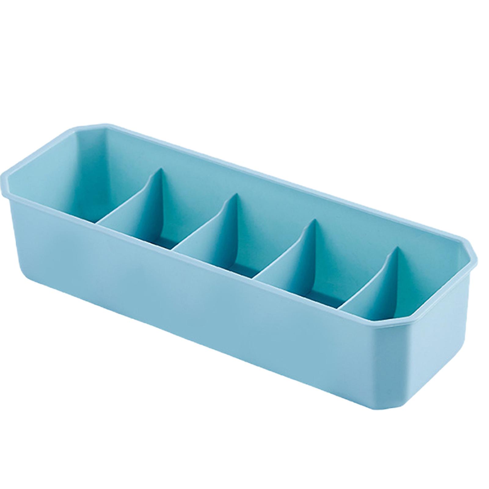 5 Cells Partitioned Storage Bin Basket Stackable Socks Underwear Organizer