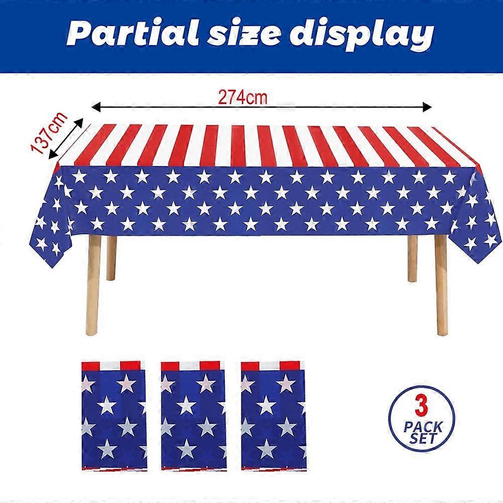 Embroidered Patriotic Table Covers PEVA Disposable