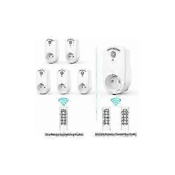 Durable Wireless Sturdy Remote Control Sockets, 5-piece Set, 30-meter Remote Control Compatible with Most Devices