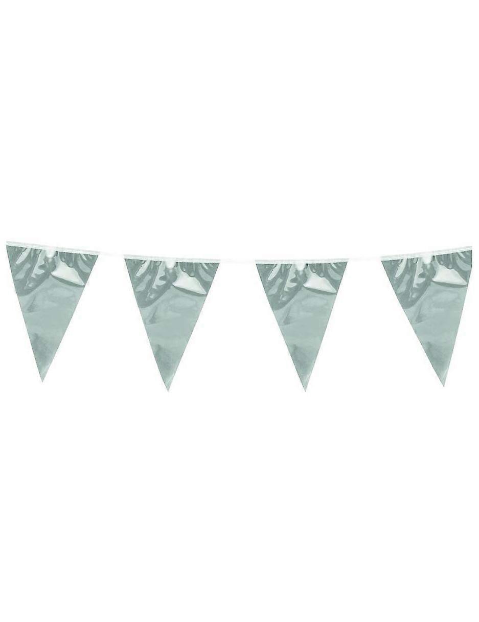 10m Silver Pennant Garlands