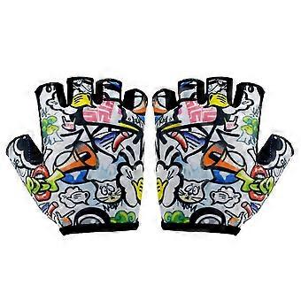 1 Pair Kids Biking Gloves Shockproof Breathable Sports Gloves Outdoor Riding Half Finger Gloves for Training Fitness (Size XS)