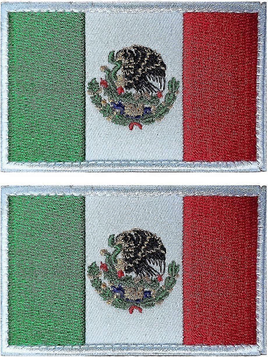 2 Pack Mexiko flagglapp broderad taktisk militär moral patch krok & loop