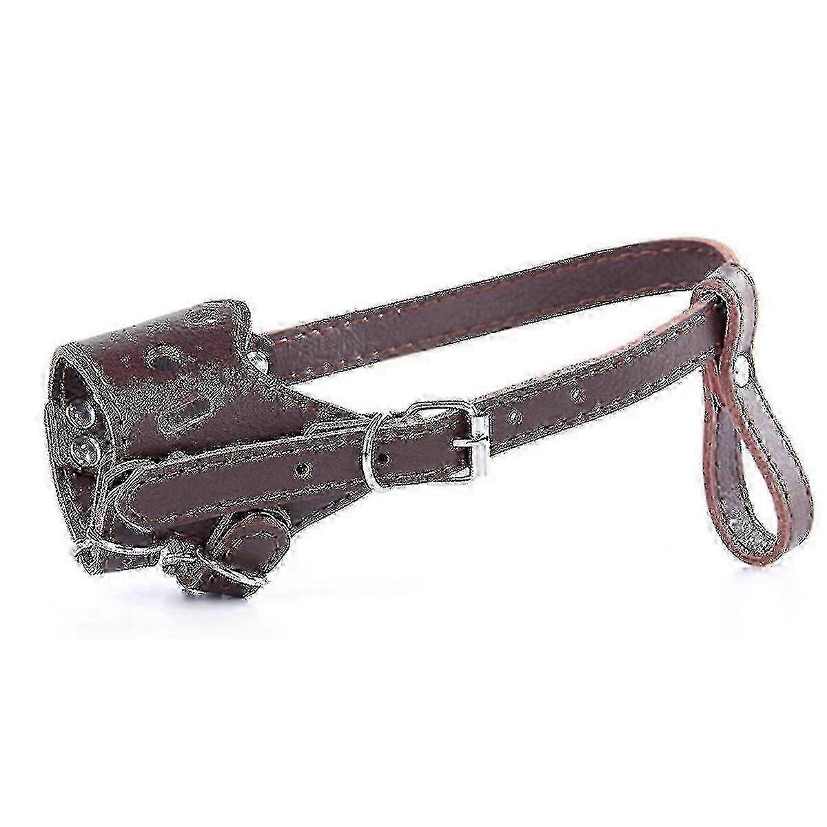 Dog muzzle anti-barking muzzle compatible with dogs adjustable leather dog muzzle